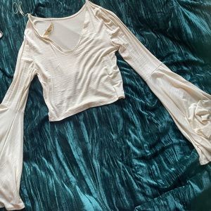 CREAM FLARE CROP SIZE M